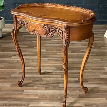 Small French Louis XV Style Inlaid Vanity Table , c.1960’s 