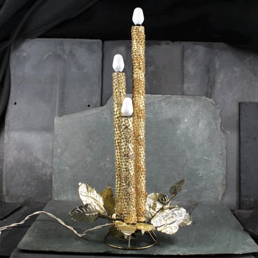 Mirostar Christmas Candles | Mid-Century Electric Candles | Gold Mesh & Gold Leaf Candles | Bixley Shop 