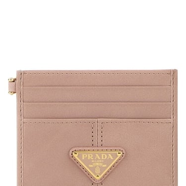 Prada Women Pink Leather Card Holder