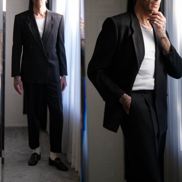Vintage 80s GIORGIO ARMANI Black on Black Pinstripe | The Vault