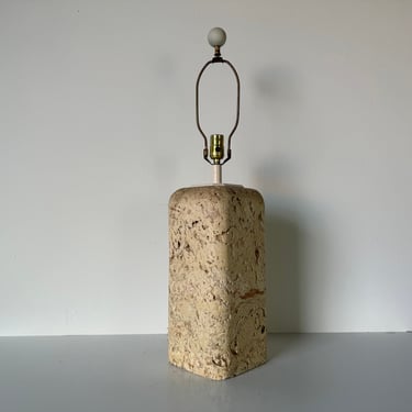 Vintage Samuel Marx -  Style  Coral Stone Table Lamp 