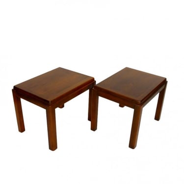 Pair of Lane Walnut Side Tables