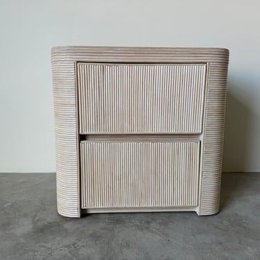 Vintage Pencil Reed Rattan Nightstand 