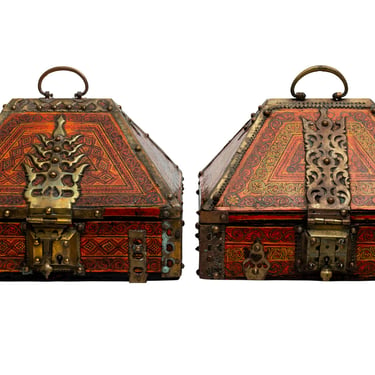 Pair of Persian or Indian 19th Century Document Boxes