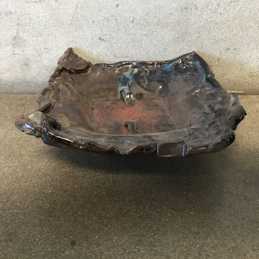 Chunky Black &amp; Brown Platter by Jim Olsen