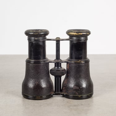 19th c. Leather Wrapped &quot;121&quot; French Binoculars c.1880