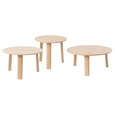 alle coffee table in natural (set of three)