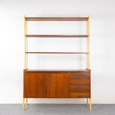 Swedish Teak & Beech Bookcase Cabinet - (324-349) 