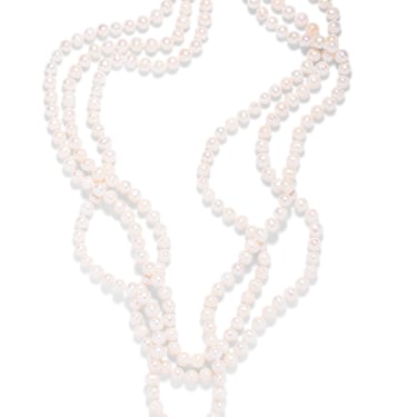 The Pink Reef Triple Strand Pearl Necklace with White Heart