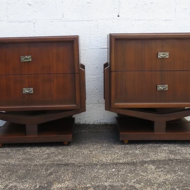 Paul Evans Style Mid Century Canadian Brutalist Nightstands Commodes a Pair 5145