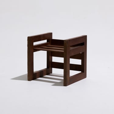 TABOURET EN BOIS TROIS POSITIONS, 1950s