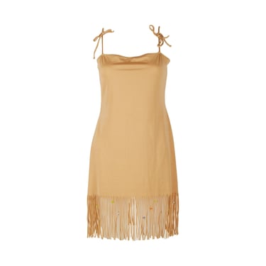 Dolce &amp; Gabbana Nude Beaded Fringe Dress