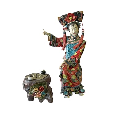Chinese Oriental Porcelain Ancient Qing Style Dressing Lady Figure ws2505E 