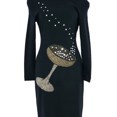 1980s Champagne Coupe Cocktail Dress