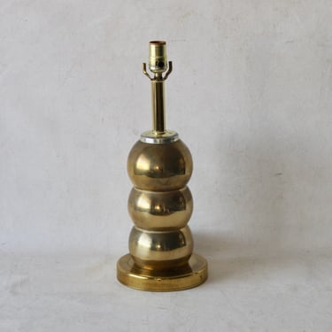 George Kovacs Caterpillar Style Stacked Orb Table Lamp in Gold Brass 