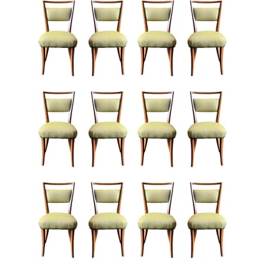 Set of Twelve Mid-Century Dining Chairs by Carlo Mollino. Italy, c. 1950