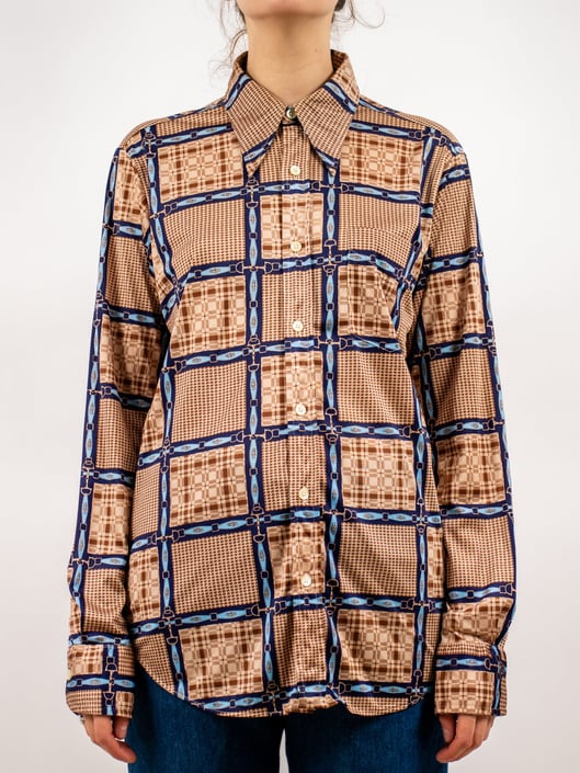 1970's tapered collar disco shirt