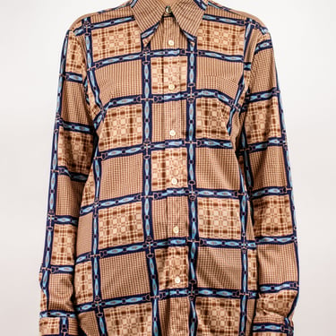 1970's tapered collar disco shirt