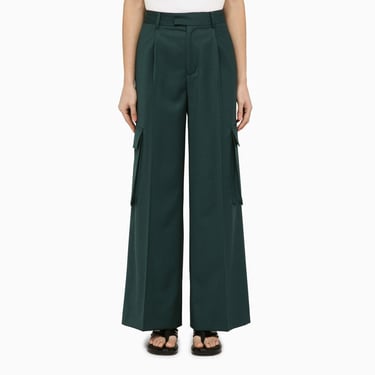 Amiri Forest Green Wool Trousers Women