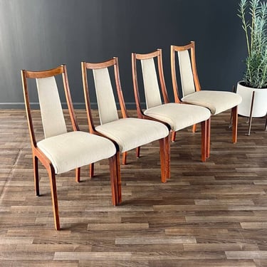 Set of 4 Mid-Century Modern Sculpted Walnut Dining Chairs, c.1960’s 