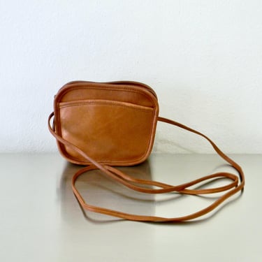Vintage Coach British Tan Hadley Zip, Refurbished Small Crossbody Bag, American Made Coach Festival Bag, Coach Mini Purse 