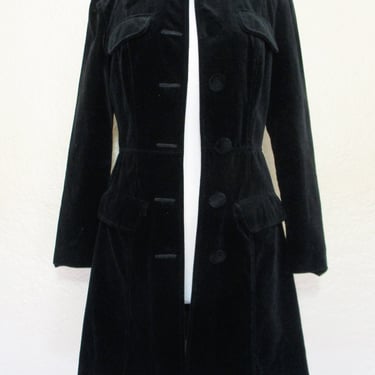 Vintage 1990s Lip Service Black Velvet Coat, Small Women, Original Production Sample 