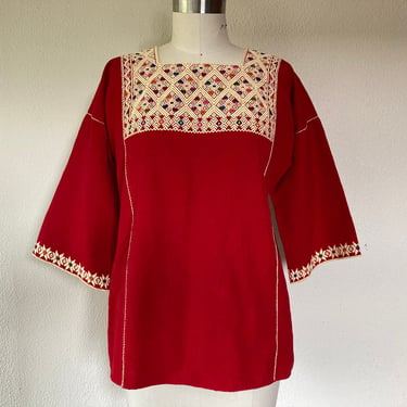 1960s Mexican woven cotton shirt 