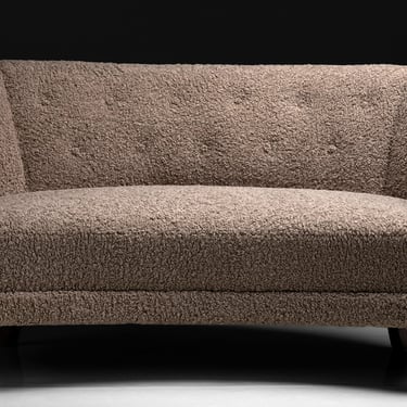 Curved Sofa IN BOUCLE BY ROSEMARY HALLGARTEN, 60 inches