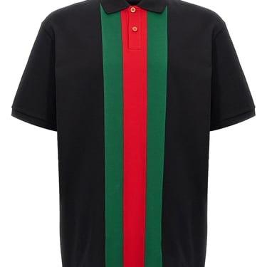 Gucci Men Web Tape Maxi Polo Shirt