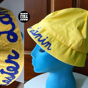 Fun Vintage 50s 60s Yellow Lester Lanin Cotton Hat 