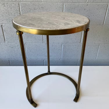 Hollywood Regency Style Brass & Marble Side Table