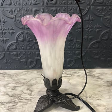 Tulip Lamp with Purple Shade