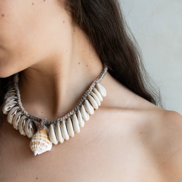 Crochet Cowrie Shell Necklace