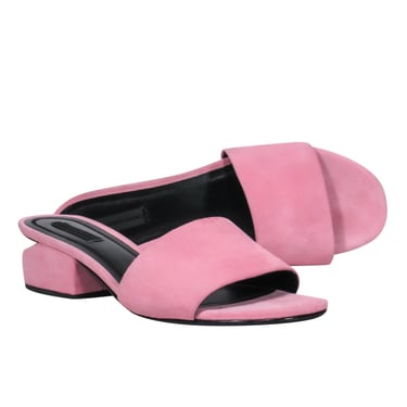 Alexander Wang - Baby Pink Suede Slide Sandals w/ Cutout Heel Sz 9