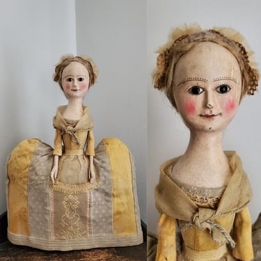 The Old Pretenders Reproduction Queen Anne Wooden Doll 2003 - OOAK - Collectible Dolls - 10.5