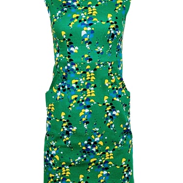 Tracy Reese - Green, Yellow, & Blue Print Sleeveless Dress Sz 0