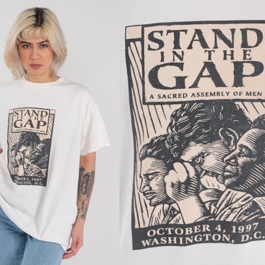 Stand in the Gap Shirt 90s Christian TV Show T-Shirt Retro Christianity Sacred Assembly of Men Graphic Tee Religious Vintage 1990s Large L 