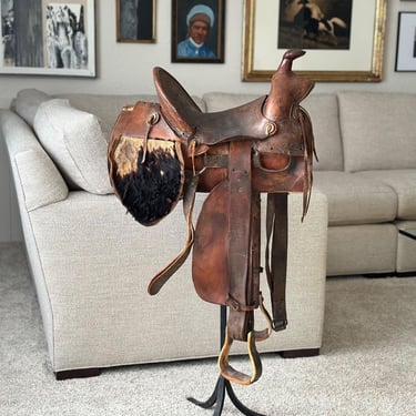 1880s S.C. Gallup Pueblo Colorado Antique Western Leather Horse Saddle 