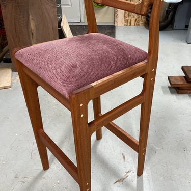 Bar Height Mahogany Chair with low profile backrest 