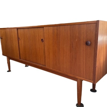 Free Shipping Within Continental US - Vintage Imported Danish Mid Century Modern Credenza or Record Cabinet 