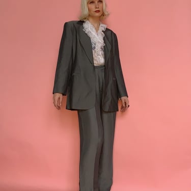 Vintage INC Silk Blend Grey Suit 