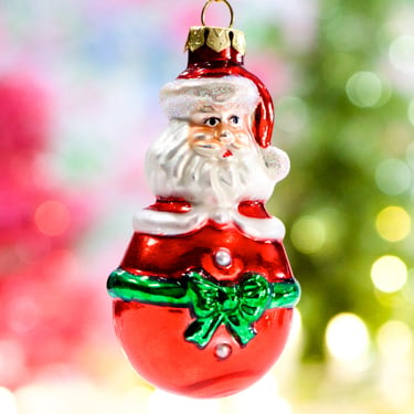 VINTAGE: Santa Glass Ornament - Blown Figural Glass Ornament - Christmas Ornament - SKU 30-403-00031680 