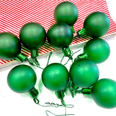 VINTAGE: 10 Large Frost Green Glass Picks - Mat Glass Picks - Crafts - Christmas Ornament - Holiday Decor SKU Tub 00034793 