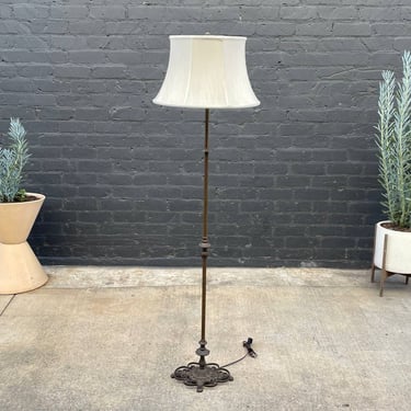 Antique Floor Lamp with Original Shade, c.1950’s 