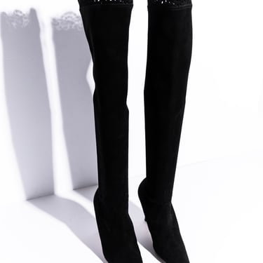 Vintage Gucci Black Monogram Knee-High Boots – Treasures of NYC