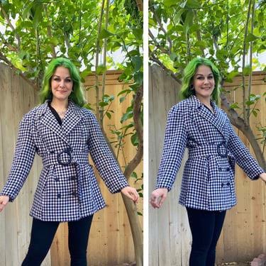 Vintage 1970’s Blue Houndstooth Coat 