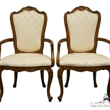 Set of 2 CENTURY FURNITURE Country French Provincial Upholstered Dining Arm Chairs 