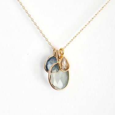 Monica Riley | Sapphire, Tourmaline + Diamond Charms Cluster Necklace