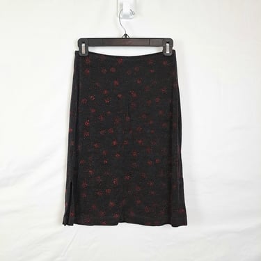 Vintage 2000s Black & Red Sparkle Skirt, Size Small 