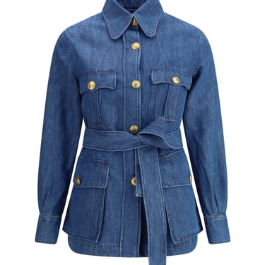 Valentino Women Belted Denim Jacket